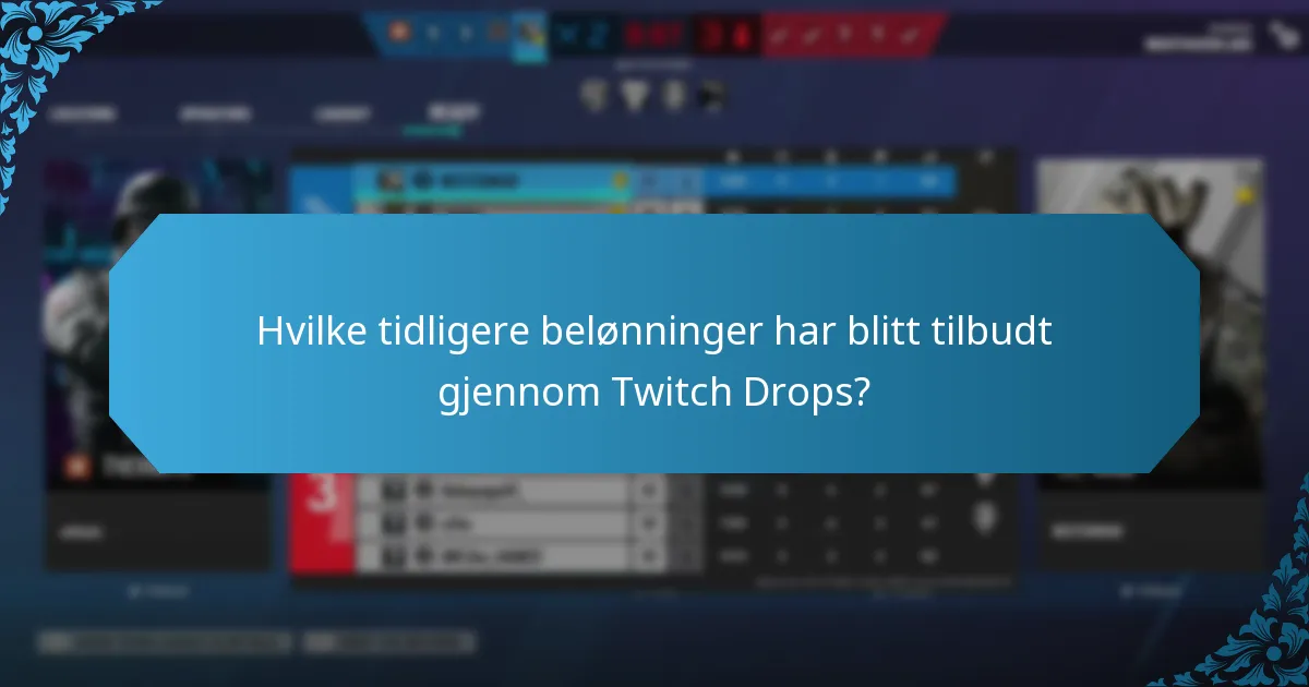 Hvilke tidligere belønninger har blitt tilbudt gjennom Twitch Drops?